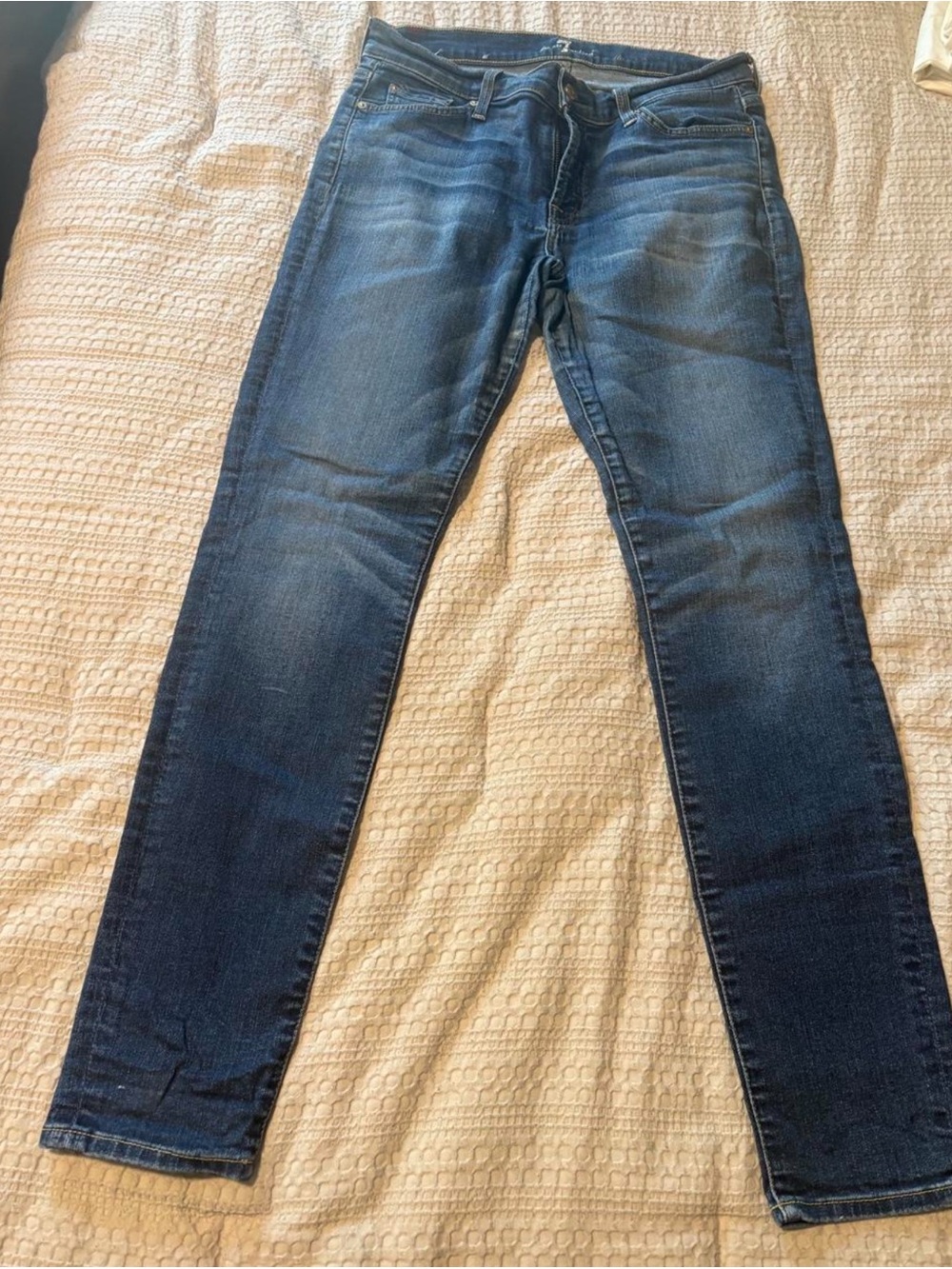 7 For All Mankind Women's Skinny Jeans in Dark Blue Wash